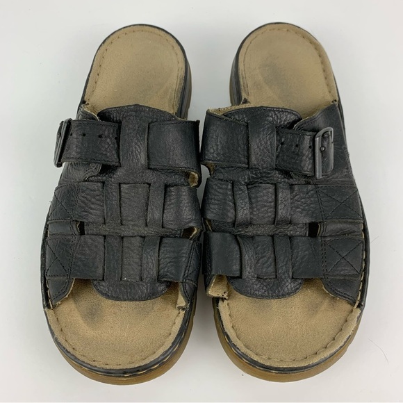 Dr Martens Fisherman Black Slip On Slide Leather Sandals M11 EU45 main image 9